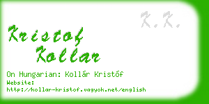 kristof kollar business card